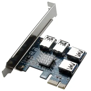 PCI-E PCI-E Adapter 1 Obrnite 4 PCI-Express Slot, 1x do 16x USB 3.0 Rudarstvo Posebne Riser Card PCIe Pretvornik za BTC Rudar Rudarstvo