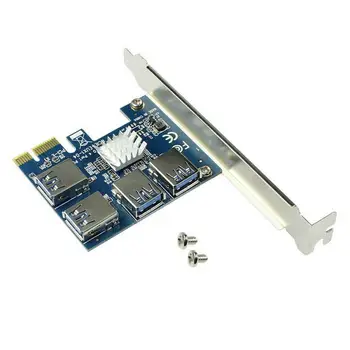 PCIE PCI-E PCI Express Kartico Riser 1x Do 16x 1 Do 4 USB 3.0 Režo Multiplikator Hub Adapter Pretvornik Za BTC Rudar Rudarstvo