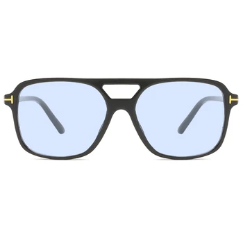 Peekaboo kvadratni okvir sončna očala za ženske, modro rumena dvojno most modna sončna očala za moške uv400 barve zelene leče