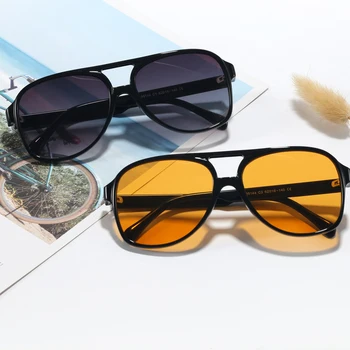 Peekaboo velik okvir sončna očala uv400 2021 trendy dame sončna očala za moške rumeno rjava ženska dropshipping hot-prodaja