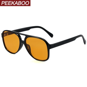 Peekaboo velik okvir sončna očala uv400 2021 trendy dame sončna očala za moške rumeno rjava ženska dropshipping hot-prodaja
