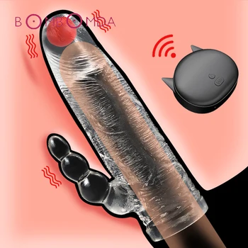 Penis vibratorji Kondom Večkratno uporabo Penis Rokav Extender Realne Silikonski Podaljšek Sex Igrača za Moške Kurac Enlarger Tulec Zamudo
