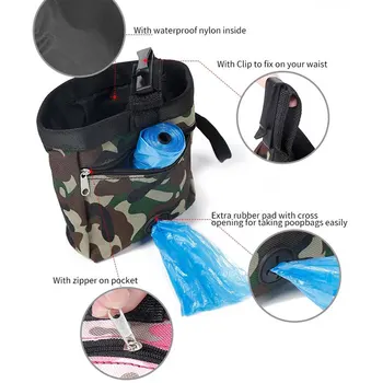 Pet dog Food Bag Camouflage Oxford Pet Treat Training Pouch Bag tote for Outdoors