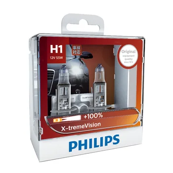 Philips H1 12V 55W P14.5s X-treme Vision Samodejni Žarometi na Svetlo Halogenske Žarnice ECE Odobri Več Vizijo 12258XV S2, Par