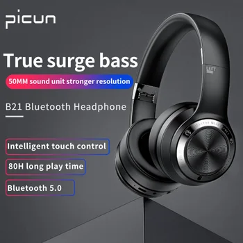 Picun B21 Bluetooth slušalke visoko kakovost zvoka touch kontrole brezžični glasbeni slušalke podpira TF kartice