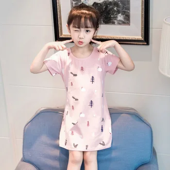 Pijama Infantil Otroci Poletja 2018 Otroci Oblačila Dekleta Nightgown Sleepwear Halje Otroci Pižame Obleko Teen 6 8 10 12 14 16 Let