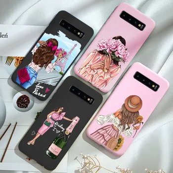 Pink Lady Primeru Telefon ZA Samsung Galaxy M31 M21 M11 M30S A01 A21 A31 A41 A6 Plus 2018 A8 A7 2018 Kritje Silikonski Odbijač