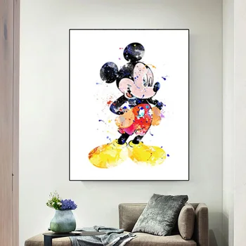 Pisane Disney Mickey Mouse Platno, Slike, Plakati, Tiskanje Grafiti Wall Street Art Sliko za Dnevna Soba Dekoracijo Doma