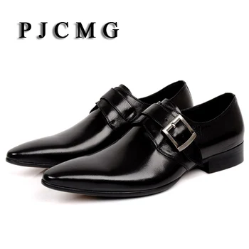 PJCMG EU38-44 Pomlad/Jesen Nova Moda za Moške Poslovne Formalno Pravega Usnja Konicami Prstov Office & Kariera Moške Sapatos Čevlji