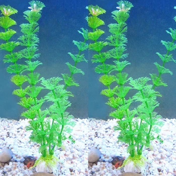 Plastični Okras 30 cm Umetnih Podvodnih Rastlin Aquarium Fish Tank Dekoracijo Zelena Vijolična Vodo, Travo Ogled Odlikovanja