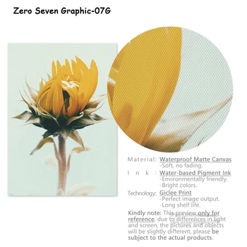 Platno Poster Tiskanje Elegantno Ton Narave, Rastlin Sončnice Cvetenja Fotografija Wall Art Okras Za Salon, Dnevna Soba