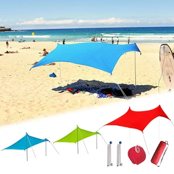 Plaža Šotor Na Plaži Dežnik Lahki Sonce Odtenek Šotor Z Sandbag Sidra Nadstrešek In Dežnik Za Parke In Kampiranje Na Prostem