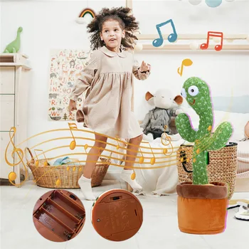 Ples Kaktus Plišastih Igrač Električni Govorimo Igrače Snemanje Zvoka Ponovite Lutka Za Hišne Otroci Interaktivno Izobraževanje Dansing Kaktus Igrača