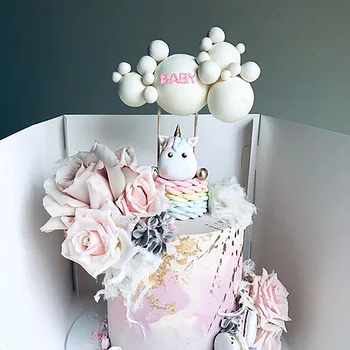 Pliš Baby Happy Birthday Cake Zgornji Del Bel Oblak Cupcake Pokrivalo Za Otroke Rojstni Dan Torta Okraski Dobave Baby Tuš