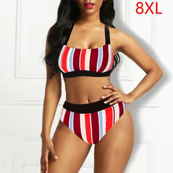 Plus velikost 8XL ženske bikini določa kopalke push up kopalke 2020 kopanje plavati obleke za ženske larges velikost, plavanje obleko