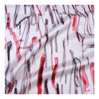 Po meri Geometrijske Linije Digitalno Natisnjena Pravi Svile Spandex Saten Tkanine za Oblačila Obleko Diy Šivanje Brezplačna Dostava Poletje Nova