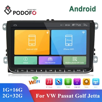 Podofo 2Din Avto Multimedijski Predvajalnik HD 9 inch Android Radio FM Stereo Sprejemnik GPS Za VW/Volkswagen/Golf/Polo/Tiguan/Passat/Skoda