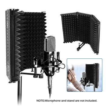 Poklic Studio Mikrofon Pop Filter Z Zložljivo Stojalo Veter Zaslon Izolacije Ščit Za Mikrofon Za Snemanje Pene