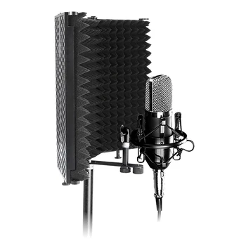 Poklic Studio Mikrofon Pop Filter Z Zložljivo Stojalo Veter Zaslon Izolacije Ščit Za Mikrofon Za Snemanje Pene