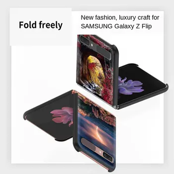 Pokrajina Black PC Trdi Pokrovček Za Samsung Galaxy Ž Flip 5G Zložljive Telefon Primeru ZFlip Za 6,7