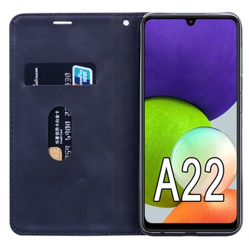 Pokrovček Za Samsung Galaxy A22 4G Primeru Funda Denarnice Flip Usnje Lupine Knjigo O Samsung 22 A22 Primeru Magnetnih Kartic Etui Coque Vrečko