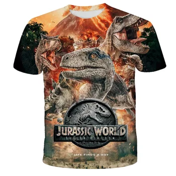 Poletje 3D Jurassic Park, Majica s kratkimi rokavi Otroci Smešno Priložnostne Dinozaver Svetu T-shirt Otrok, Fant Dekle Obleko Kul Tshirt Vrhovi Tees