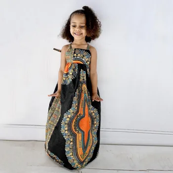 Poletje Afriške Dekleta Obleko Otroci Dekleta Afriške 3d Digital Print Naramnice Princesa Obleko Plaži Priložnostne Otroška oblačila, Oblačila