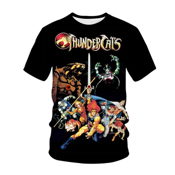 Poletje je nova 3D natisnjeni T-shirt risank anime Thundercats Harajuku moda ulične moških in žensk krog vratu preobsežne