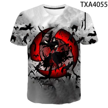 Poletje Nove Moške in Ženske T-shirt 3D Tiskanje Japonski Ninja Anime Sasuke Otrok Plus Velikost Majica