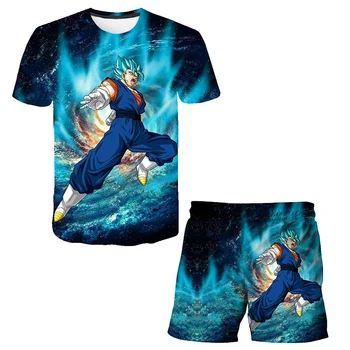 Poletje novo Longzhu Wukong otrok bo ustrezala fantje in dekleta T-shirt majica otroška T-shirt hlače Japonski anime baby fantje oblačila