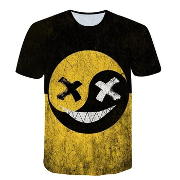 Poletje Priljubljena moška T-shirt XOXO Tiskanje O-neck Majica Fant Lobanje 3D Tiskanje Krog Vratu Vrh Ulica Modna Oblačila