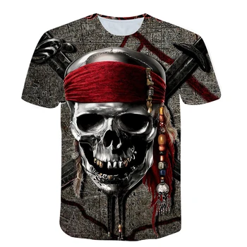 Poletje Priljubljena moška T-shirt XOXO Tiskanje O-neck Majica Fant Lobanje 3D Tiskanje Krog Vratu Vrh Ulica Modna Oblačila