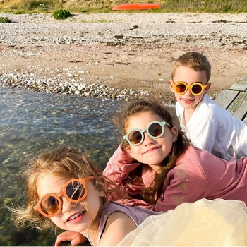 Poletje Retro Krog Otrok Polarizirana sončna Očala UV-400 Zaščita Otrok sončna Očala 83XF