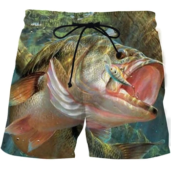 Poletje tiskanje 3d ribolov hlače moški plavanje trunks moški hitro suhe surf hlače quick dry športih na prostem board kratke hlače za ribolov