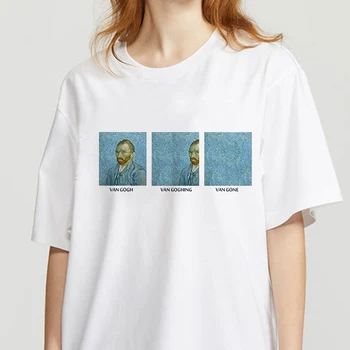 Poletje Van Gogh Majica s kratkimi rokavi Ženske Modne ulice oblačila Tshirt Estetske Ženskih Oblačil, Kratkimi Vrhovi t-shirt
