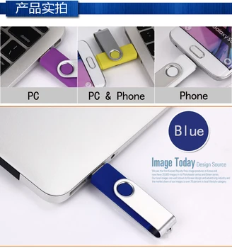 Polni zmogljivosti rotacijski dual-uporabite USB OTG bliskovni pogon za Pametni telefon / tablični / PC 8GB 16GB 32GB 64GB 128GB Pendrive visoke hitrosti pero