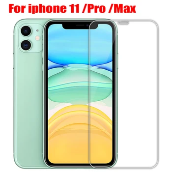 Polno Kritje zaščitno steklo na iPhone X XS 11 Pro Max XR Zaščitnik Zaslon Kaljeno steklo Za iphone 11 Pro Max stekla Ukrivljen rob