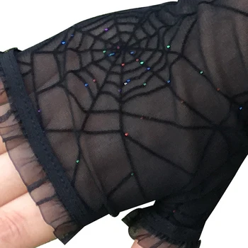 Polovica žensk Prst Spider Web Vzorec Rokavic Za Halloween Dekoracijo Obleko Gor Ples Stranka Rekvizitov, Cosplay Rokavice Uspešnosti Novih