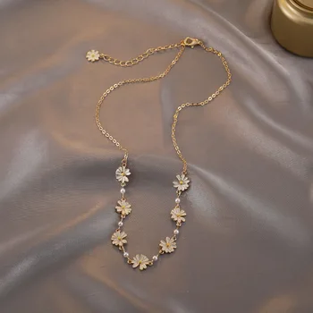 Pomlad 2021 nov geometrijski kovinski lep cvet ovratnik, korejski eleganten modni ženska ogrlica, nakit trgovini stranka darila