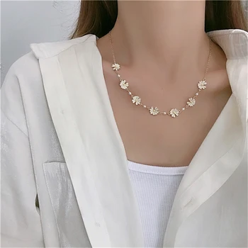 Pomlad 2021 nov geometrijski kovinski lep cvet ovratnik, korejski eleganten modni ženska ogrlica, nakit trgovini stranka darila