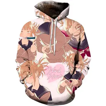 Pomlad in Poletje Nov Moški pulover s kapuco 3D Tiskanje Anime Moj Junak Akademija otroške Športna Majica