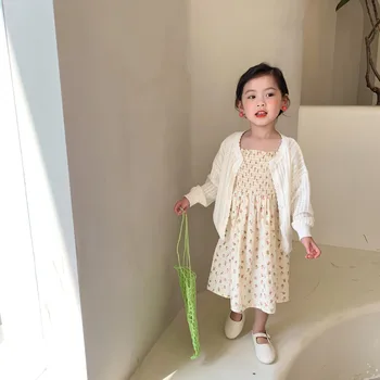Pomlad In Poletje Nov Prihod korejski stil dekle je Votel Iz Pulover Jopico Pleteni pulover plašč za srčkan baby dekleta