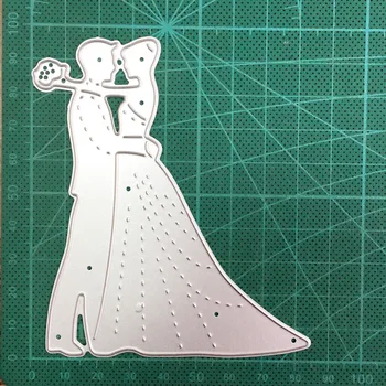 Poročni Par Šopek Rezanje Kovin Matrice za DIY Scrapbooking Papir in Kartico, zaradi Česar Dekorativni Okrasni Die Cut Obrti umre