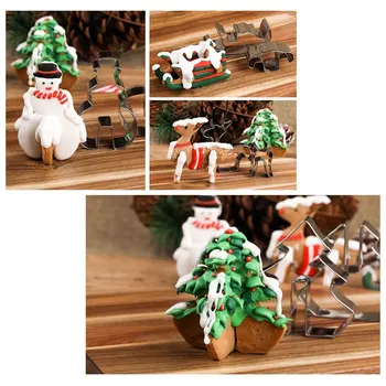 Posebno Božično Drevo 3D Medenjaki Hiša Plesni modelček Plesni iz Nerjavečega Festival Novo Leto Kuhinjski Pribor za Peko orodja