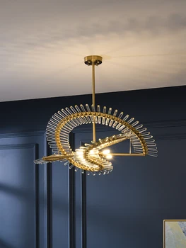 Postmoderni luksuzni LED Kristalni Lestenec Nordijska kreativno dnevno sobo, ki visi luči Hotel dekor svetilke restavracija krog razsvetljavo