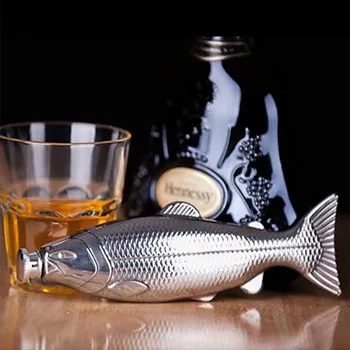 Postrvi-Ribe-Oblika Hip Bučko 5oz Alkohola Steklenico Z Lijak Mini Žep Bučko iz Nerjavečega Jekla Stranka Drinkware Za Zunanjo Potovanja