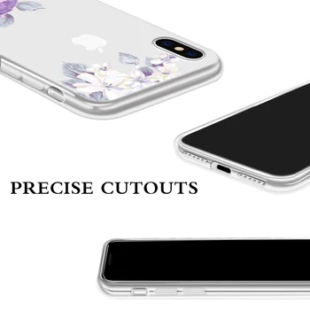 Potiskane Cvetlični Marmorja Pregleden Telefon Primeru Coque Za iPhone XR 6 6S Plus X 5 MP Plus Jasno Telefon Kritje Za iPhone 8 7 Plus