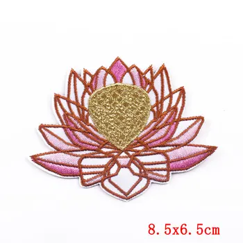 Prajna 10 KOS Lotus Vezenega Obliži Na Oblačilih Kristalni Cvet Obliž Železa Na Obliži Za Oblačila Nalepke Cvet Aplicirano