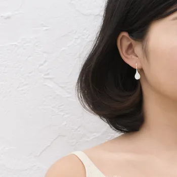 Pravi Srebrne Barve Listov Velik Uhan za Ženske Poročni Nakit Preprost korejski Čistega Srebra Uhan Pendientes Bijoux