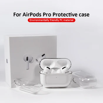 Pregledna Airpods Pro Primeru Zaščitna PC Trdo Lupino Kritje Shockproof Brezžične Bluetooth Slušalke Primeru Slušalke Pribor